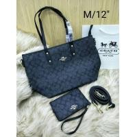 ราคา กระเป๋าถือ กระเป๋าสะพายcoachขนาด12 นิ้ว สีสวยตามภาพ เซ๊ต2 บ (1190346449)