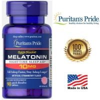 ราคา Quick Dissolve Melatonin 10mg Strawberry Flavor 90 Tablets Puritans Pride (918576552)