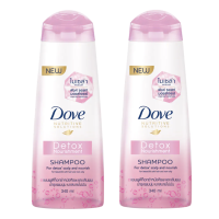 ราคา Dove Shampoo Detox Nourishment โดฟ ดีท็อกซ์ นอริชเม้นท์ ไมเซลล่า แชมพู 340ml 2ขวด (1539484030)