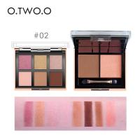 ราคา O TWO O Palette Eyeshadow Highlighter Glitter Blusher Face Contour Makeup Pallete 6 Colors Eye Shadow 2 Colors Blusher Pallete Eyes Blushes 9982 (889280551)