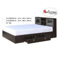ราคา RF Furniture เตียงนอน 6ฟุต บานเลื่อน ที่นอนสปริง 6ฟุต QC สีโอ๊ค Bed (1450710280)