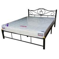 ราคา Inter Steelชุดเตียงนอนคู่ เตียงเหล็ก ที่นอน ขนาด5ฟุต รุ่น ลายนิวโลตัส สีดำ (7746984)