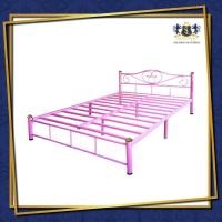 ราคา Solomon เตียงเหล็กโลตัส ขนาด 3 5 5 6 ฟุต ขา 2 นิ้ว สีชมพู (804992921)