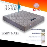 ราคา LUCKY MATTRESS ฟรี ค่าจัดส่ง ที่นอนคุณภาพ เพื่อสุขภาพ ระบบ HI DENSITY DURAFOAM รุ่น BodtyMate ขนาด 5 ฟุต สีเทา ผ้าขนนก (1416448711)
