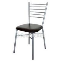 ราคา Inter Steel เก้าอี้เหล็ก มีพนักพิง รุ่น CH333 โครงเหล็กสีบรอนด์ เบาะหนังเทียมสีดำ Dining chair Silver steel frame pvc leather seat (283412)