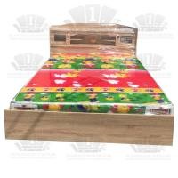 ราคา 1deelert เตียงหัวไฟ พร้อมที่นอนโฟมเสริมฟองนํ้า ขนาด 5 ฟุต 6 ฟุต สีโซลิด (1458508379)