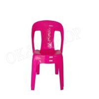 ราคา OK Mshopเก้าอี้พลาสติกที่นั่งใหญ่พิเศษ เกรด A แพ็ค2ตัว สีชมพู (101103559)