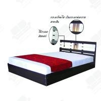 ราคา 1deelert เตียงนอน ไม้ระแนงพร้อมโคมไฟที่หัวเตียง ขนาด 3 5 5 6 ฟุต รุ่น Starlight มีสีให้เลือก (1501386652)