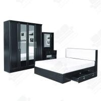 ราคา 1deelert ชุดห้องนอน 5 ฟุต 6 ฟุต รุ่น COMFORT เตียง ตู้เสื้อผ้า180cm โต๊ะแป้ง ที่นอนสปริง สีโอ๊ค (1639560005)