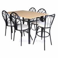 ราคา Intrend Design ชุดโต๊ะทานข้าว 4ที่นั่งพร้อมเก้าอี้เสริมเด็ก โครงเหล็กสีดำท้อปไม้เมลามีนยาว 1 20ม 4ฟุต ขาโต๊ะรุ่นT3047Wเก้าอี้เหล็กรุ่น CH555เบาะฟองน้ำหุ้มหนังเทียมpvcอย่างดี (112316767)