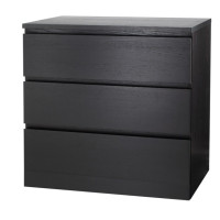 ราคา ตู้ 3 ลิ้นชัก น้ำตาลดำ 80x78 ซม MALM มาล์ม (1419400121)