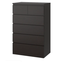 ราคา ตู้ 6 ลิ้นชัก น้ำตาลดำ 80x123 ซม MALM มาล์ม (1422998504)