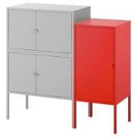 ราคา LIXHULT ลิกซ์ฮุลท์ ชุดตู้ เทา แดง 95x35x92 ซม (1270384746)
