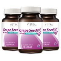 ราคา VISTRA Grape Seed 60mg 30เม็ด 3ขวด แถมVISTRA COLLAGEN (9779907)