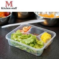 ราคา M KITCHENSTUFF กล่องอาหาร กล่องใส่อาหาร กล่องข้าว กล่องถนอมอาหาร พลาสติก 4 ช่องแบ่ง สามารถเข้าไมโครเวฟได้ No 9808 (590392872)