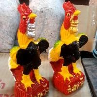 ราคา ไก่จิ๋ว ไก่ชน ราคาต่อ 1 คู่ขนาด สูง 14 ซม ไก่ปูนปั้น ไก่แก้บน รูปปั้นไก่ (1385518389)