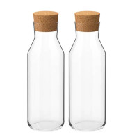 ราคา Carafe with stopper clear glass cork 1 l ขวดน้ำมีจุกอุดไม้ก๊อก แก้วใสขนาด 1 ลิตร For 2 Bottes (1361760921)
