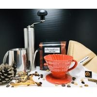 ราคา แก้วดริปเซรามิค สีแดงพริก 1 2 ที่ ช้อนตวงกาแฟ กระดาษกรอง เครื่องบดกาแฟมือหมุน กาคอยาว y Coffee เมล็ดกาแฟคั่วอ่อน 200g (886482401)