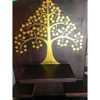 ราคา หิ้งพระต้นโพธิ์ สีขาว สีโอ๊ค ไม้สักแท้ 100 hand made มีความแข็งแรงทนทานสูง หิ้งพระโมเดิร์น หิ้งพระติดผนังบ้านและคอนโด หิ้งวางพระในห้องนอน ห้องรับแขก หิ้งพระบูชาพระพุทธรูป เหมาะกับเนื้อที่มีจำกัด (9832