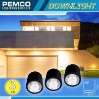 ราคา PEMCO โคมไฟดาวน์ไลท์แบบกลมติดลอย 4นิ้ว ขั้ว E27 DOWNLIGHT แพ็ค 3 ชุด 4422 RO BK (542734023)