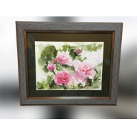 ราคา ภาพวาดสีน้ำดอกกุหลาบชมพู พร้อมกรอบสวยหรู ขนาด 33 x 40 ซม ww Painting ของขวัญแทนใจ Decor ภาพวาด กรอบรูป รูปติดผนัง Pink rose 01 (1499334632)