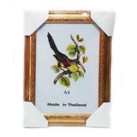 ราคา Wooden Frame กรอบรูปลายไม้ ขนาด A4 สีทอง ขอบ 3 cm (14511084)