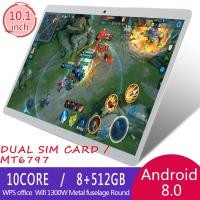 ราคา หน่วยความจำขนาดใหญ่แท็บเล็ตพีซี 10 1 นิ้ว Android Wifi แท็บเล็ตรองรับสองซิมการ์ด 8 512GB รองรับภาษาไทย Tablet (852930526)