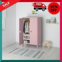 ราคา ตู้เสื้อผ้า ชมพูอ่อน 80x140 ซม ปรับความสูงของราวแขวนเสื้อและชั้นวางได้ตามวัยของเด็ก ตัวกันกระแทก ช่วยให้บานตู้ปิดได้เรียบลื่น ไม่ส่งเสียงรบกวน ตู้ขนาดใหญ่พอ สำหรับใส่ไม้แขวนเสื้อผู้ใหญ่ขนาดมาตรฐานได้