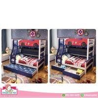 ราคา เตียง2ชั้น รุ่น Super Car Bunk Bed ขนาด 5 ฟุต ตัดสไลเดอร์และบันไดข้่างเตียง มี2สีให้เลือก เตียงสองชั้น เตียงสองชั้นสำหรับเด็กโต (1411538237)