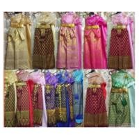 ราคา ชุดไทยเด็ก สไบ2ชั้นผ้าถุง สไบปัก สไบเกร็ด1 10ขวบ ชุดไทยเสื้อผ้าเด็ก (1089524569)