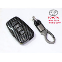 ราคา เคสเคฟล่ากุญแจรีโมทรถยนต์ เคสคาร์บอนเคฟล่ากุญแจ Toyota รุ่น Camry2019 Altis2020 ดำเงา (1422796951)