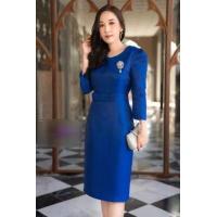 ราคา เดรสออกงาน เดรสผ้าไหมญี่ปุ่นเนื้อทราย สวมสบายมีซับใน S 3XL สีดำ สีน้ำเงิน เดรสไปงาน ทำงาน (13278862728)