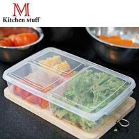 ราคา M Kitchenstuff กล่องใส่อาหาร กล่องข้าว กล่องอาหาร พลาสติก 3 ช่องแบ่ง สามารถเข้าไมโครเวฟได้ 9802 (406001123)