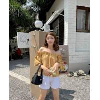 ราคา Jooppyjoop เสื้อเปิดไหล่ผ้าฝ้าย เสื้อผ้าเกาหลี เสื้อเปิดไหล่ เสื้อผ้าผู้หญิง เสื้อผ้าแฟชั่น สไตล์มินิมอล ไม่บางใส่สบาย รุ่น Croissant top (14292693553)