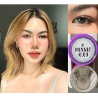 ราคา Minnie Gray Dreamcolor1 แฟชั่น ค่าสายตาสั้น 0 50 ถึง 5 50 คอนแทคเลนส์ กรองแสง กันยูวี (12429026752)