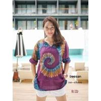 ราคา ใส่แล้วผอม เสื้อมัดย้อม เสื้อสปันเรย่อน เสื้อสปันเรย่อนแขนยาว R10 งานสวยมาก มีเก็บปลายทาง (11115739210)