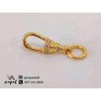 ราคา สปริงก้ามปูทองสูตรฝังพลอย เหรียญ 50 สตางค์ (13605627049)