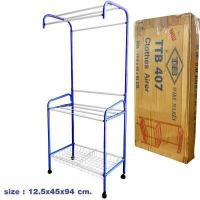 ราคา Telecorsa ราวเหล็กสำหรับแขวนเสื้อผ้า ราวตากผ้าจัมโบ้ 407 ราวตากผ้า2ชั้นมีล้อ คละสี รุ่น Hanging clothes shows407 airer 05d Psk2 p (5197344061)