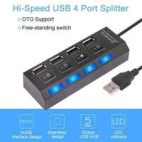 ราคา USB 2 0 High Speed 4 Port Power On Off Switch LED Hub For PC Laptop Notebook (7904282543)