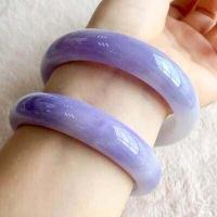 ราคา ส่งใบรับรองพม่า Jadeite กำไลข้อมือสีม่วงผู้หญิงสร้อยข้อมือหยกเครื่องประดับแท้ธรรมชาติพม่าเกรด A Jades กำไล (14020751110)