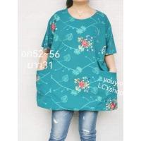 ราคา เสื้อสาวอวบ เสื้อคนอ้วน เสื้อลายดอก เสื้อพิมพ์ลายสวยๆ คนอ้วน ผ้ายืดใส่สบาย (12515520425)