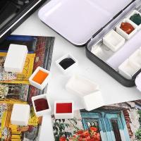 ราคา WENQI 6 12 24 36 48Pcs Empty Full Pan ศิลปินถาดครึ่งสีขาวรูปวาดสีน้ำ Grid อุปกรณ์จิตรกรรมสี Palette อุปกรณ์ศิลปะ (7647161615)