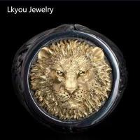 ราคา Lkyou ขายดีผู้ชายสองโทนสีทองแหวนหัวสิงโต Domineering Creative Lion Head Gold Plated Punk Hip Hop 2 Tone แหวนเครื่องประดับ (7544745143)