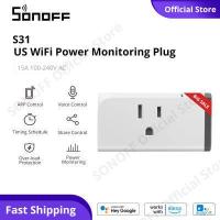 ราคา SONOFF S31ปลั๊กอัจฉริยะไวไฟสมาร์ทปลั๊กไฟ EWeLink APP ควบคุมปลั๊กอัจฉริยะแบบไร้สายการตรวจสอบพลังงานเต้าเสียบ US อุปกรณ์ตั้งเวลา ทำงานร่วมกับ Amazon Alexa G Gle 15A 100 240V AC 3300W (7889777560)