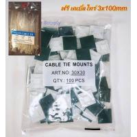 ราคา แป้นกาวรัดสายเคเบิ้ลไทร์ ที่รัดสายเคเบิ้ลไทร์ ทปกาว สีเขียว Cable Tie Mount Quality Supply แถมฟรี เคเบิ้ล ไทร์ 3x100mm สีตามแป้นกาว (7646865768)