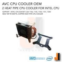ราคา AVC CPU Cooler OEM 2 Heat Pipe For Intel CPU Socket LGA 1150 1151 1155 1156 1200 ของใหม่เก็บไม่มีกล่องสภาพดี (8198803526)