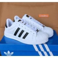 ราคา รองเท้าผ้าใบadidas superstar Black Free box รุ่นฮิต สีขาวดำ รองเท้าผ้าใบ รุ่นฮิตได้ทั้งชายหญิง ฟรีกล่อง 1 ไซส์ เท้าอวบ 2 ไซส์ (6366778108)