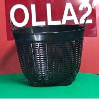 ราคา เข่งปลูกต้นไม้ ตะกร้าพลาสติก เบอร์6 สีดำ 3 ใบ (14969298246)