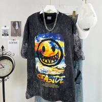 ราคา เสื้อวินเทจ เสื้อมัดย้อม ลาย smlie (8621917361)