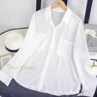 ราคา CF018 TARA Shirt Chiffon เสื้อเชิ้ต เสื้อคลุมแขนยาว กระเป๋าคู่ ทรงโอเวอร์ไซร์ แขนยาว เนื้อผ้าชีฟองเนื้อทรายอย่างดี (7690592385)